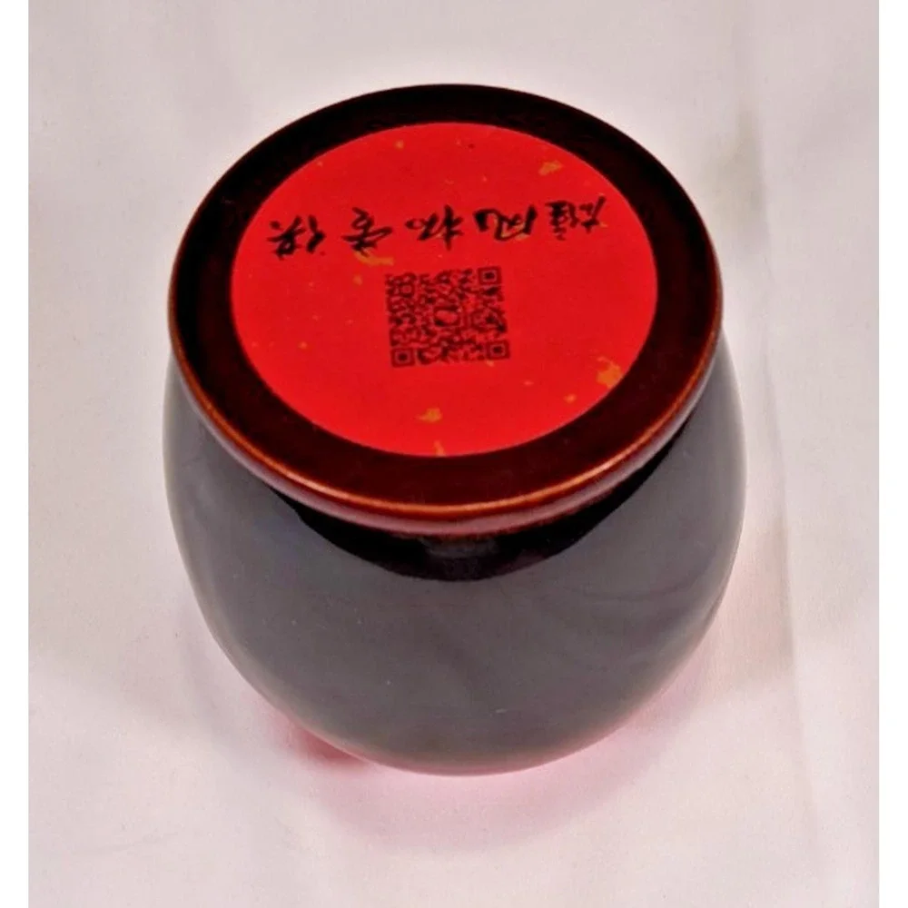 Chinese‎ Ceramic Ginger Jar Tea Caddy Black Red Gradient Glossy Glaze with Lid